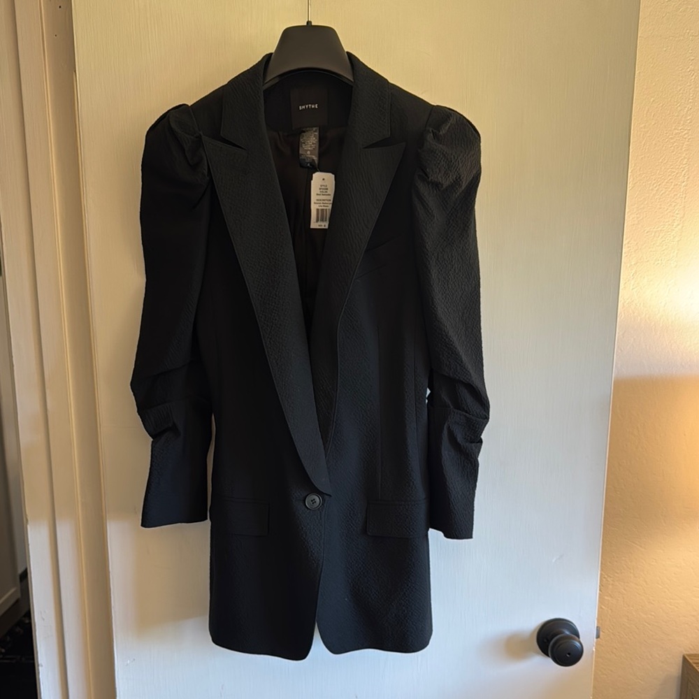 Smythe Black Puff Sleeve Women's Blazer-NWT